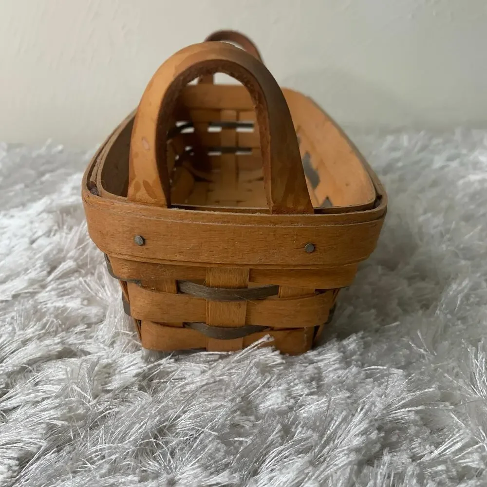 VTG Longaberger 1992 Heartland Bakery Cracker Basket Leather Handles NO Liner